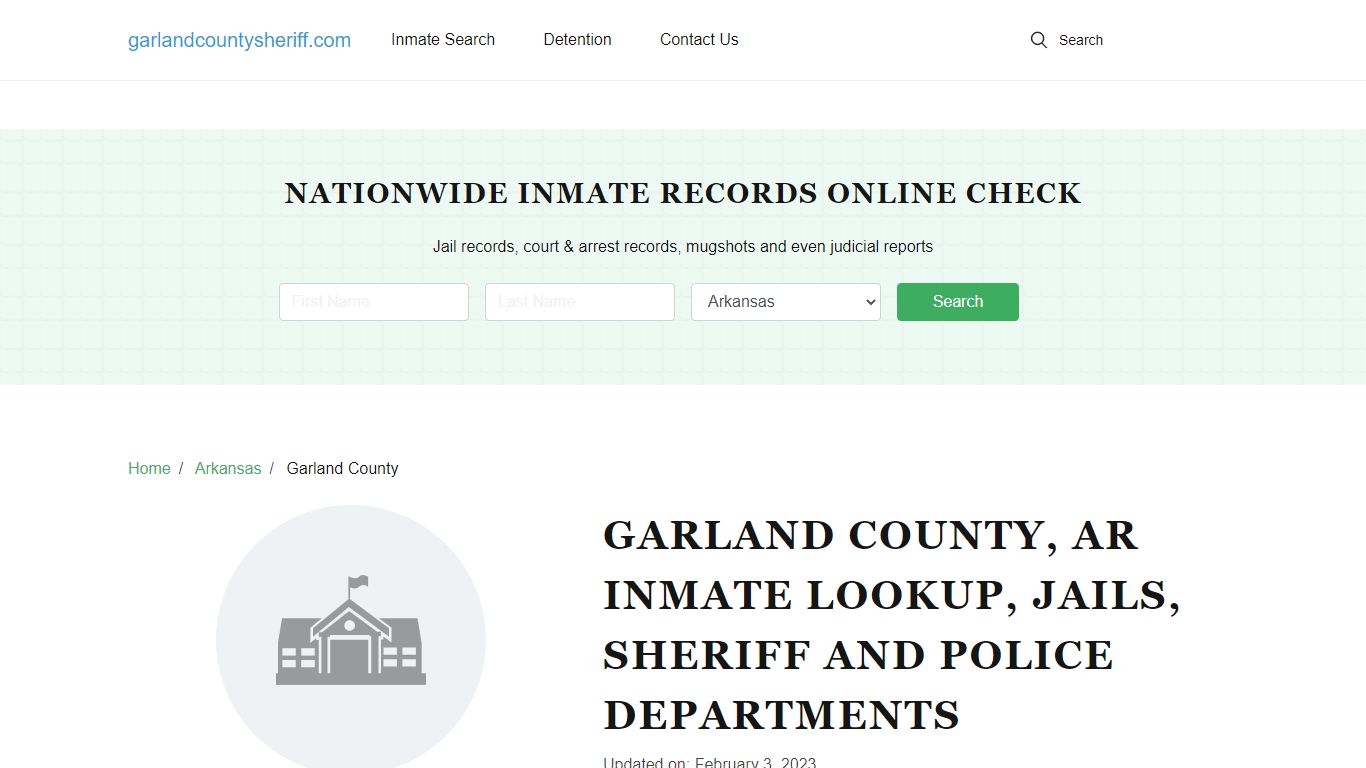 Garland County, AR INMATE Search, JAILS, SHERIFF Office, Police